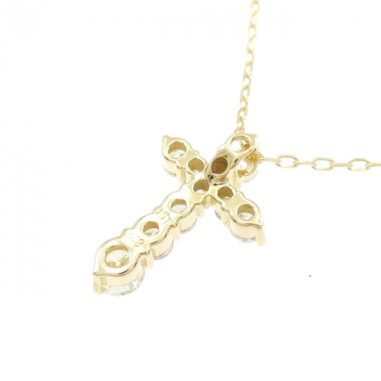 K18YG cross Diamond necklace 0.51CT