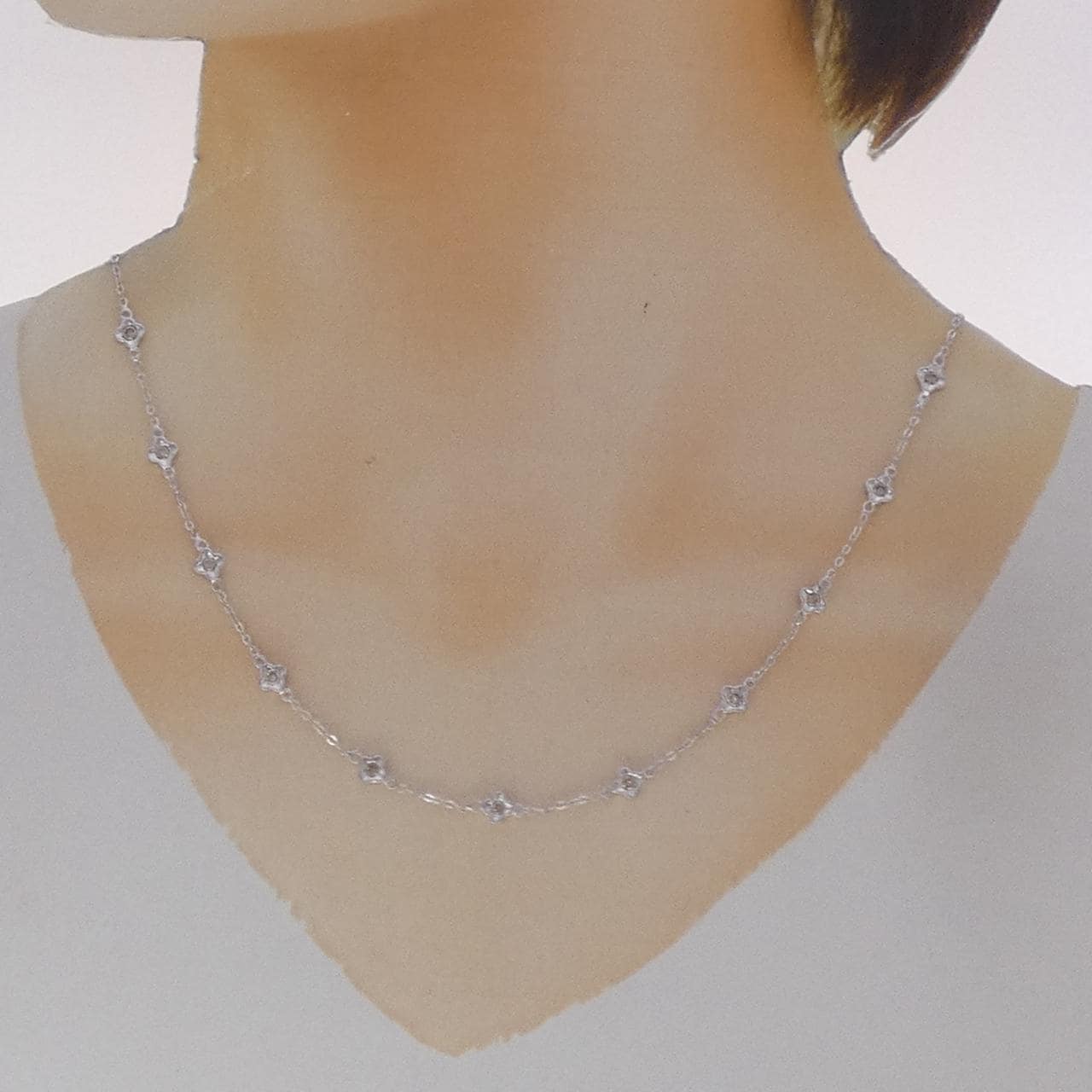 K18WG ダイヤモンド ネックレス
