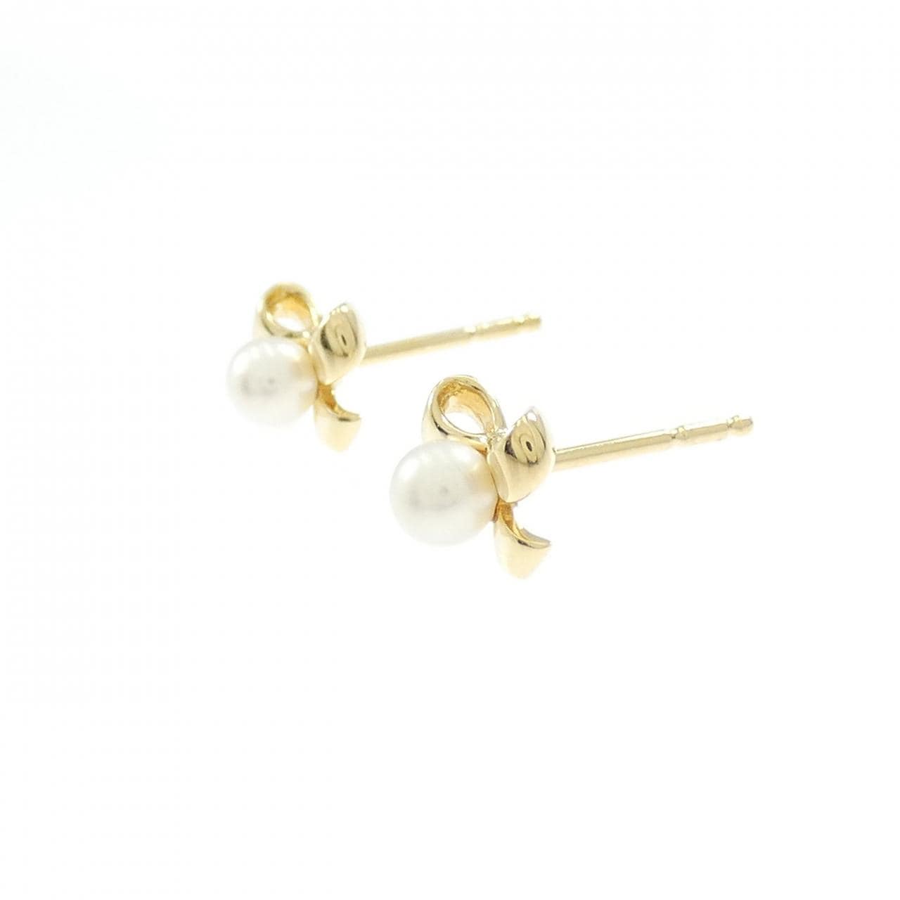 ミキモト リボン アコヤパール ピアス 3.7mm