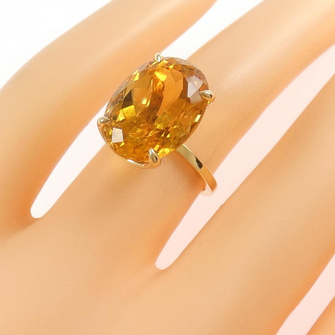 K18YG シトリン リング 8.81CT