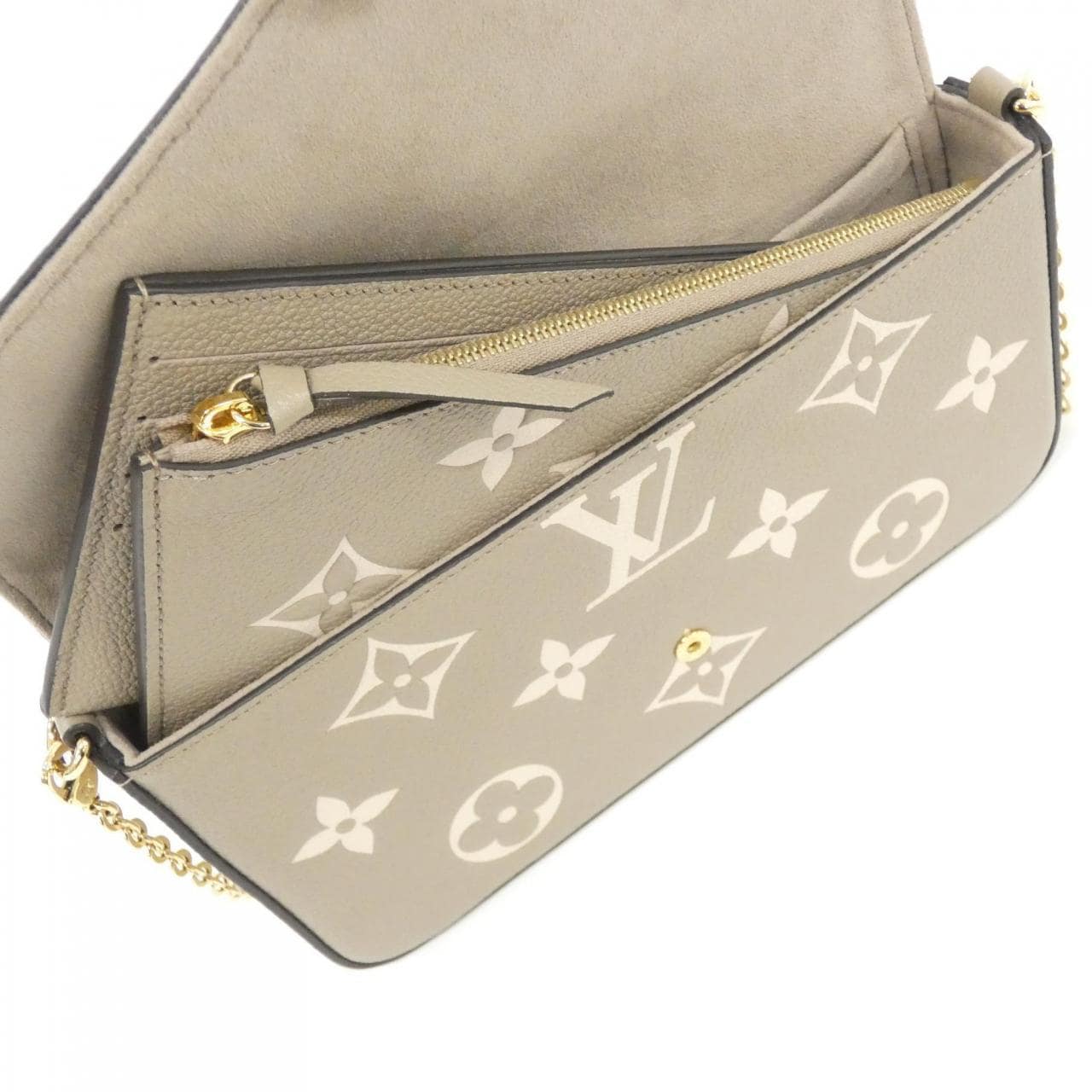 LOUIS VUITTON Bicolor Monogram Empreinte Pochette Felicie M82610 Shoulder Bag