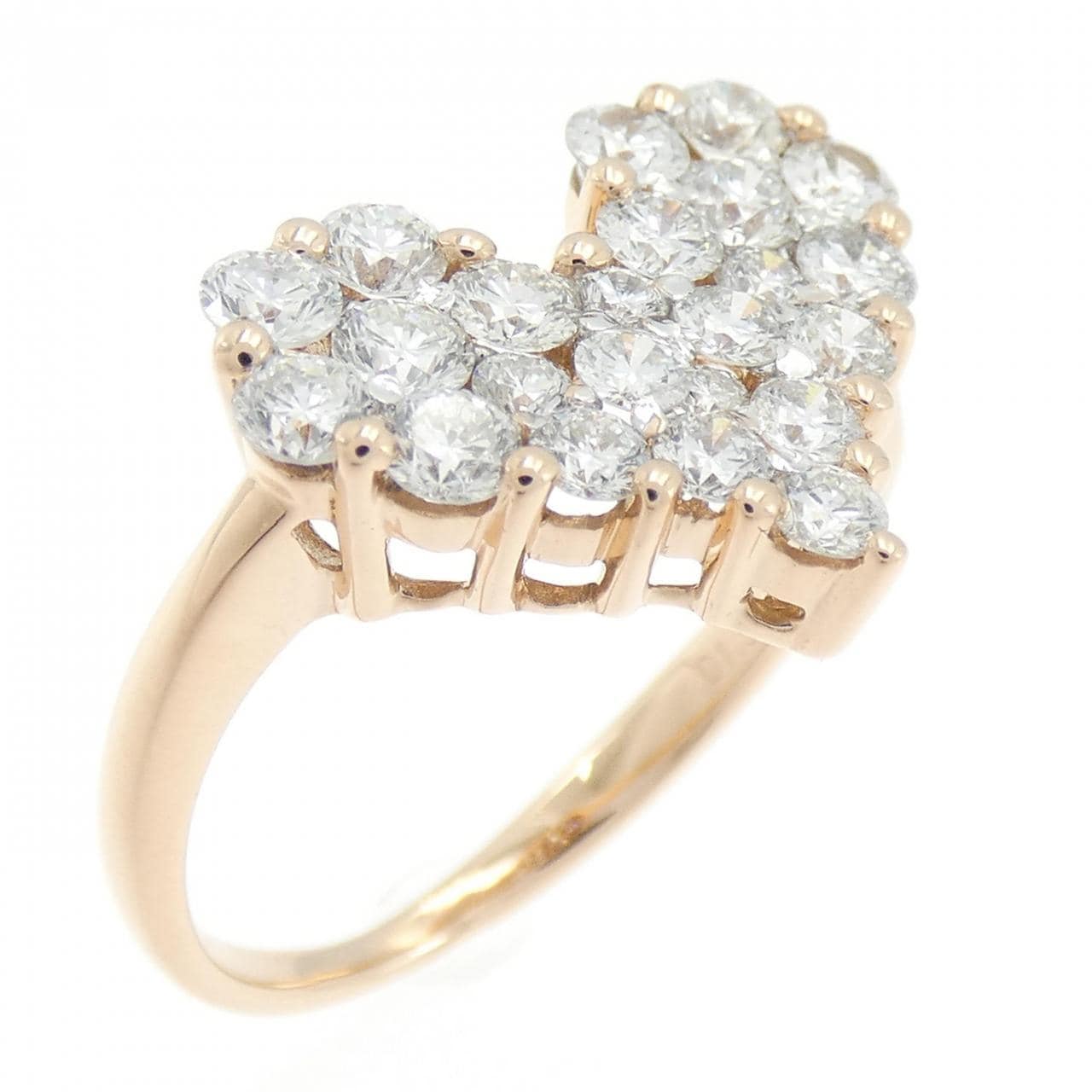 K18PG/K18WG ハート パヴェ ダイヤモンド リング 1.50CT