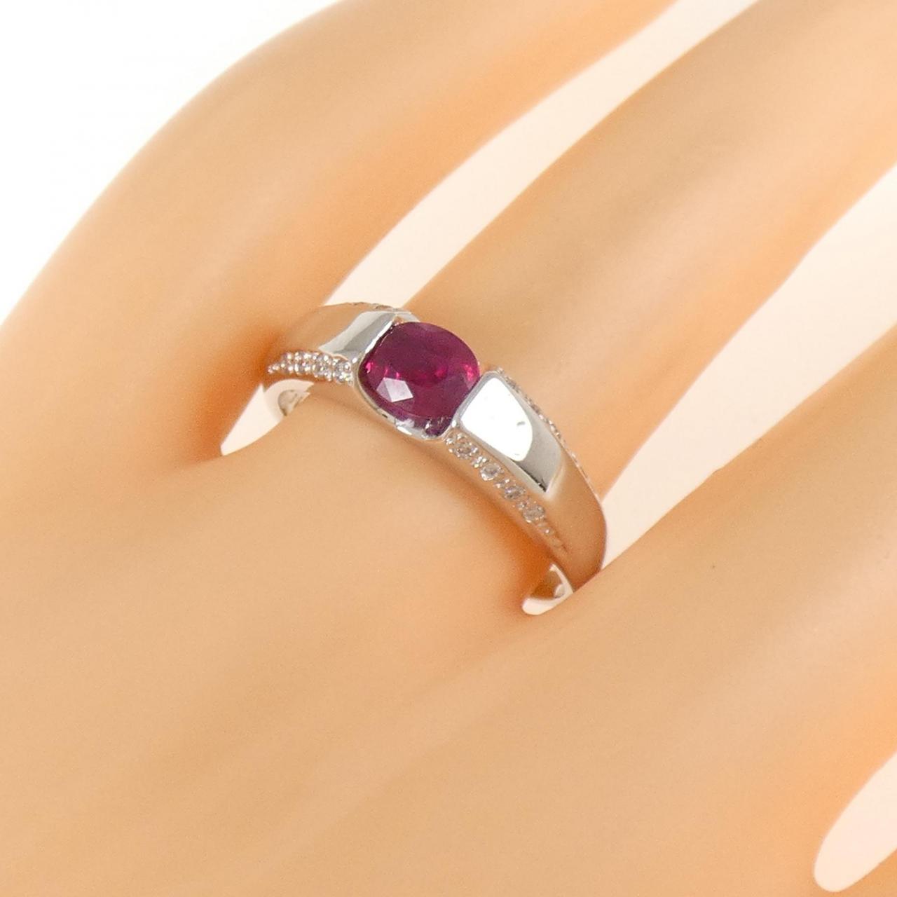 PT900 ルビー リング 0.71CT