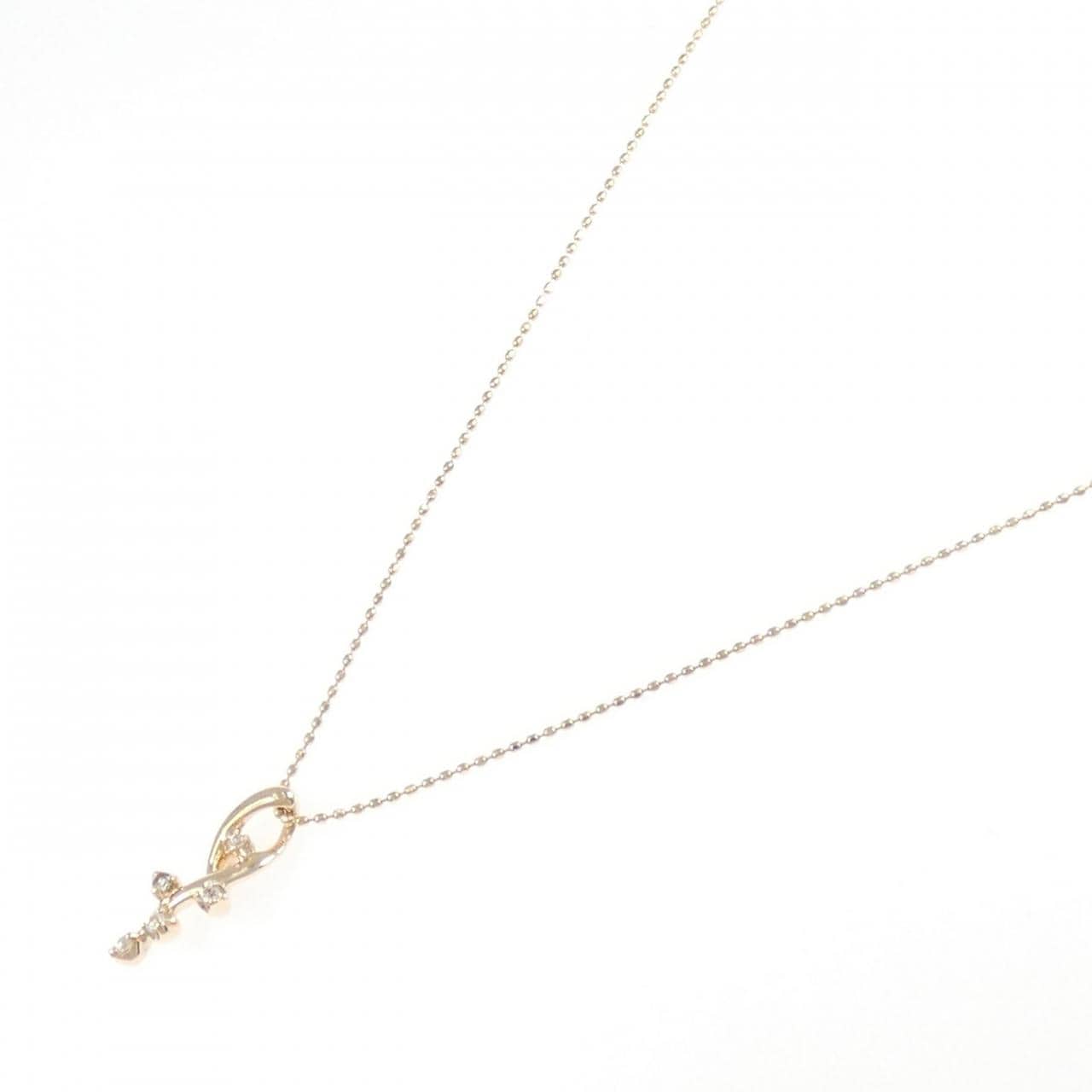 K10PG ホワイトサファイヤ ネックレス 0.08CT