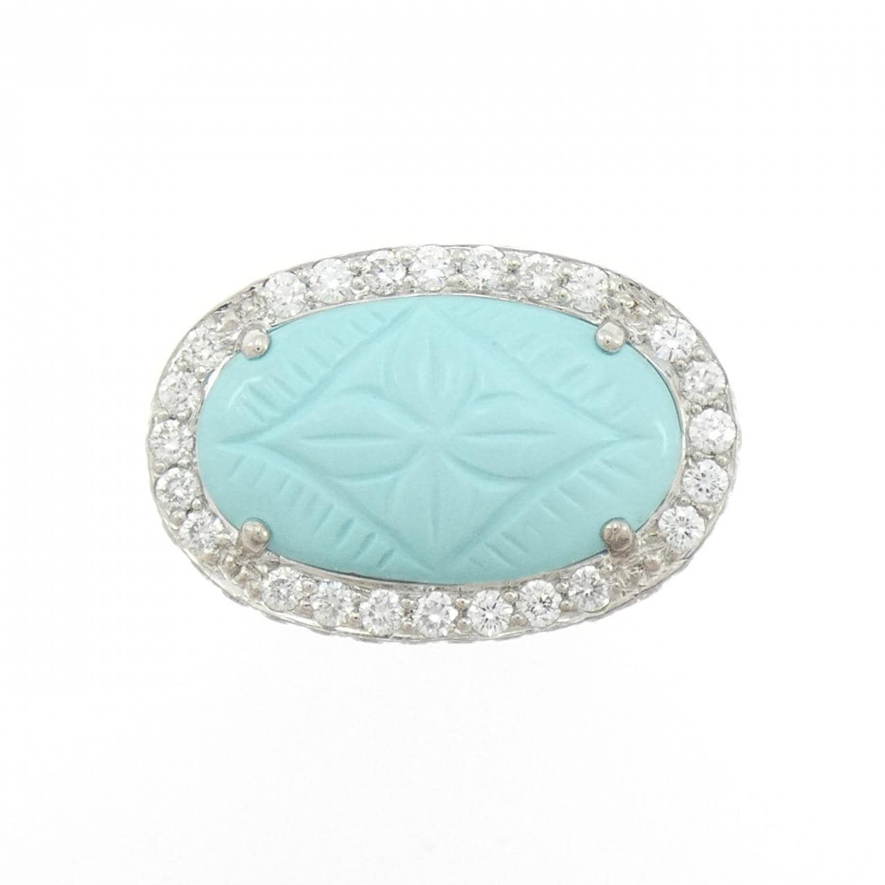 K18WG ターコイズ リング 8.74CT