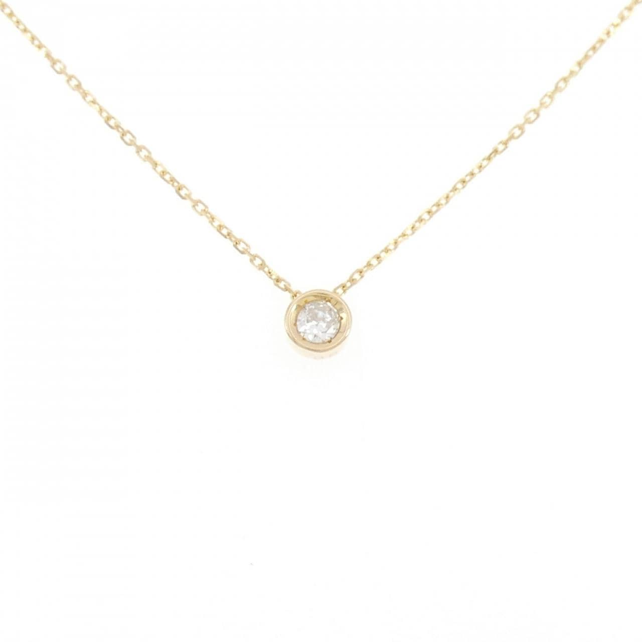 K18YG solitaire Diamond necklace 0.08CT