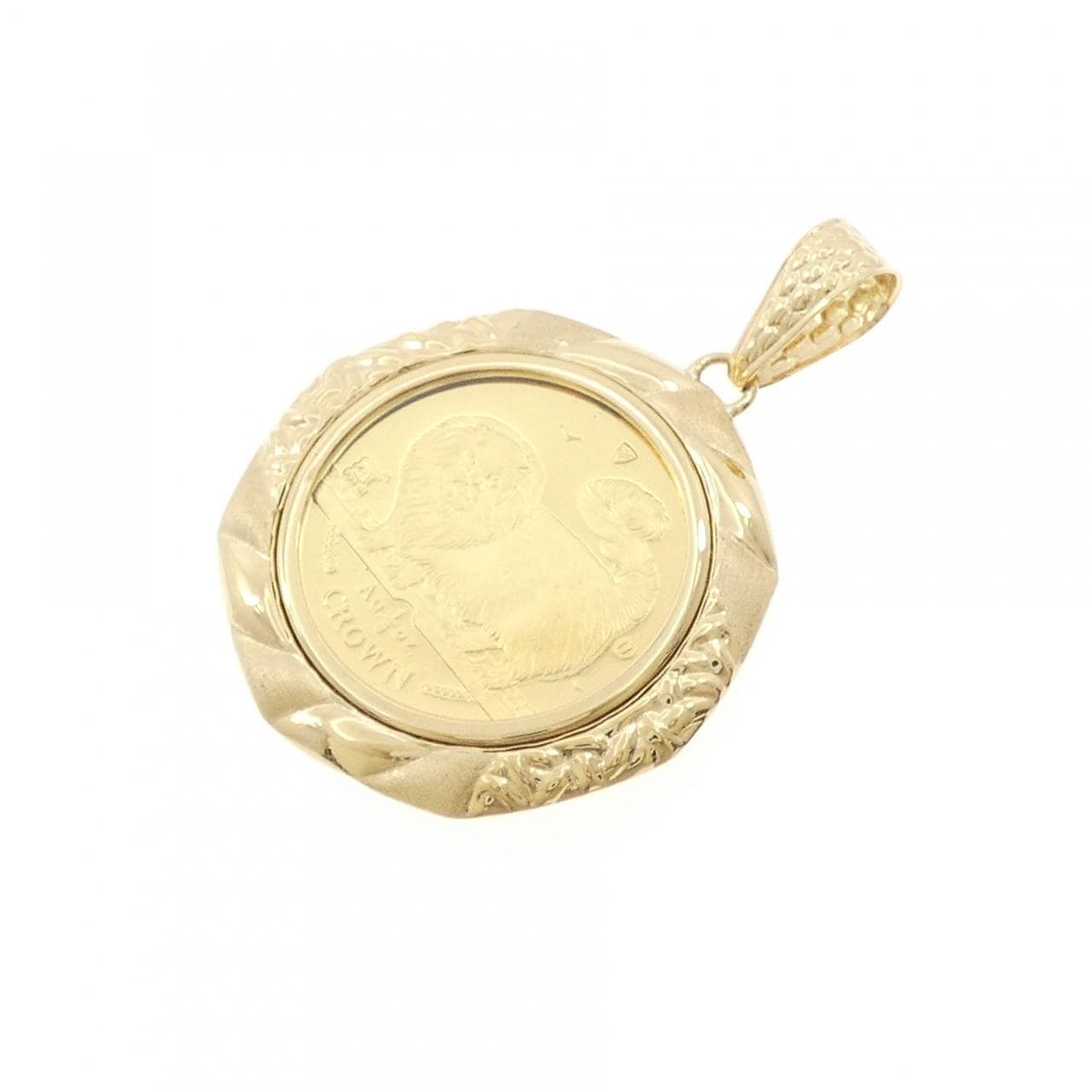 K18YG(枠) コイン ペンダント