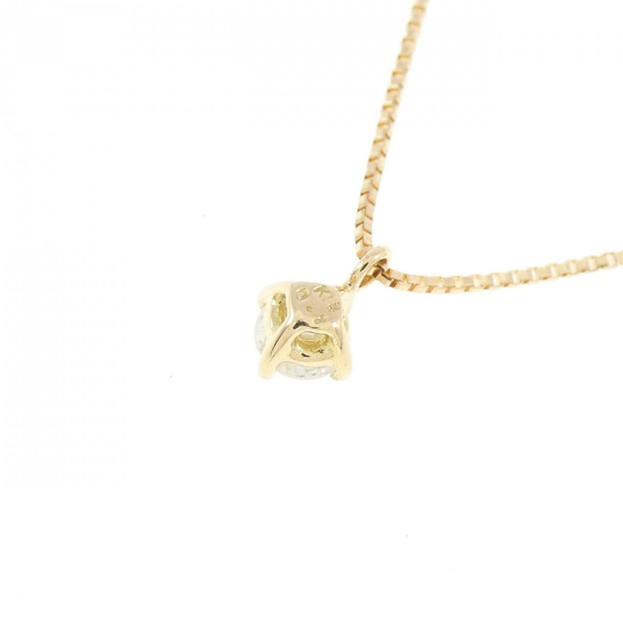 K18YG ソリティア ダイヤモンド ネックレス 0.1CT