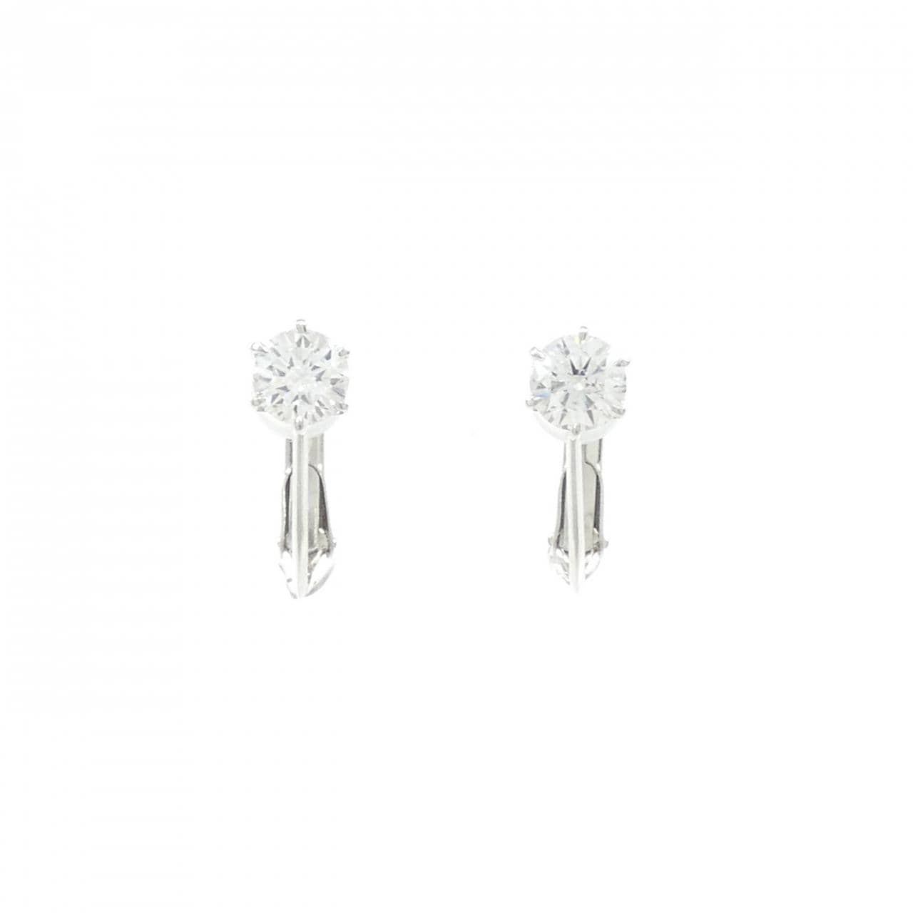 PT900 ダイヤモンド イヤリング 0.522CT 0.548CT F-G I1 VG