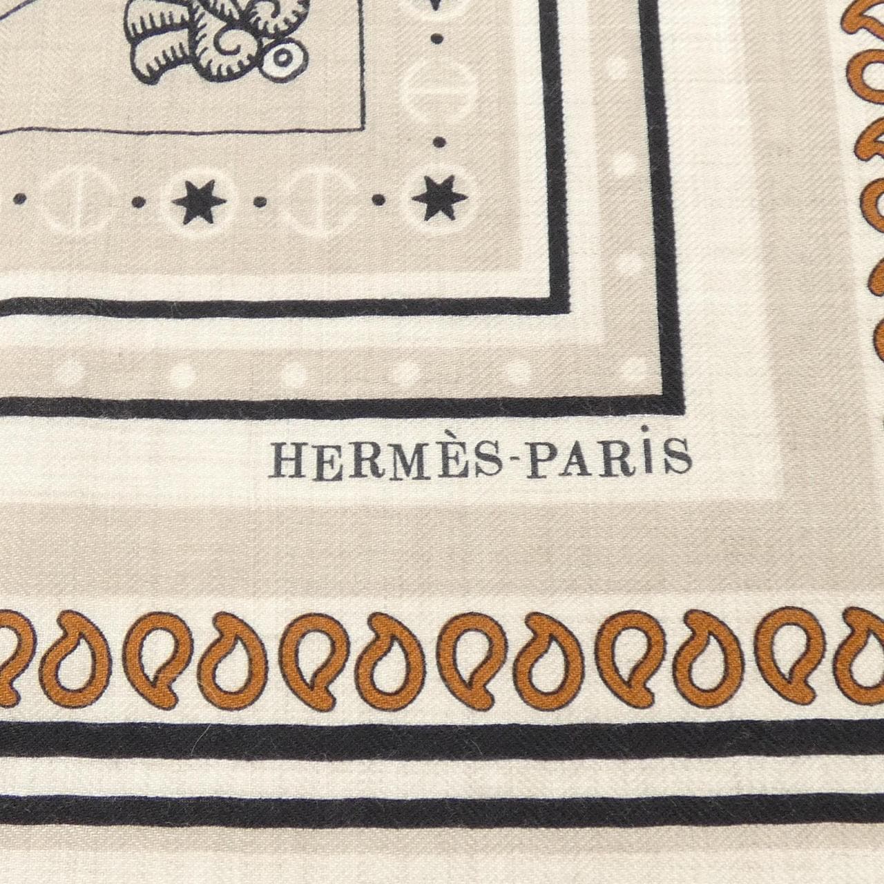 エルメス HERMES TATOUAGES MARINS BANDANA H243374S カレジェアン140 ショール