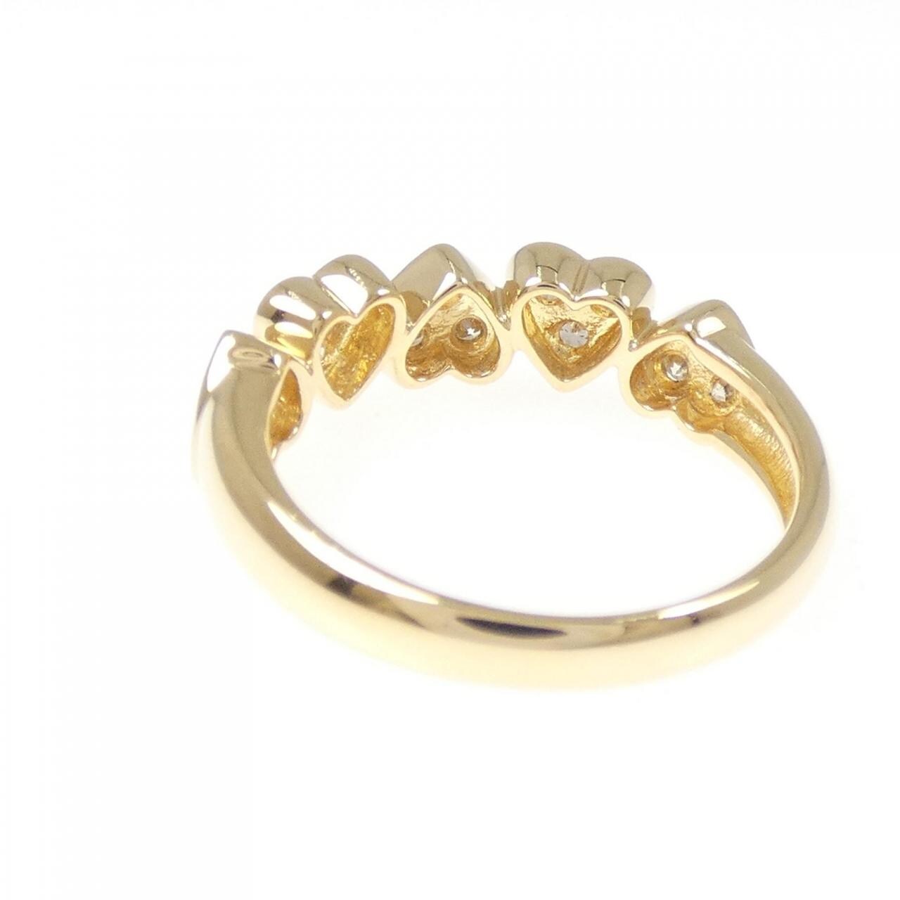 K18YG ハート ダイヤモンド リング 0.35CT