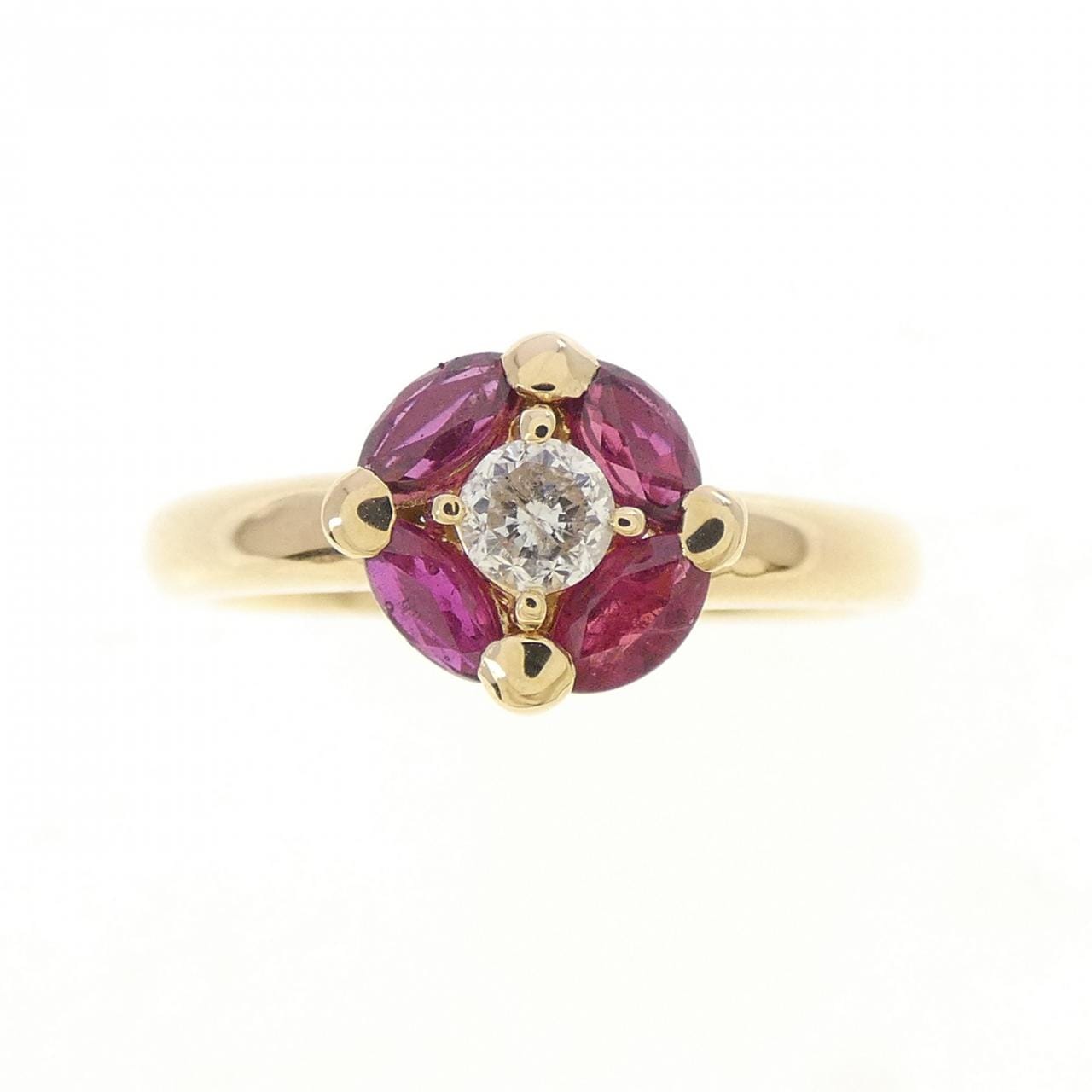 K18YG ルビー リング 0.45CT