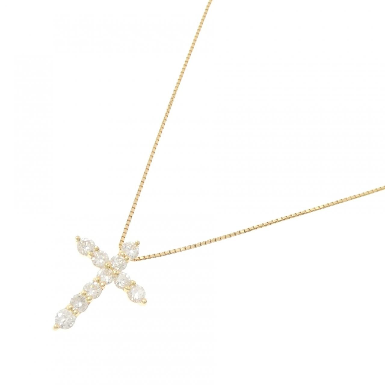 K18YG クロス ダイヤモンド ネックレス 2.0CT