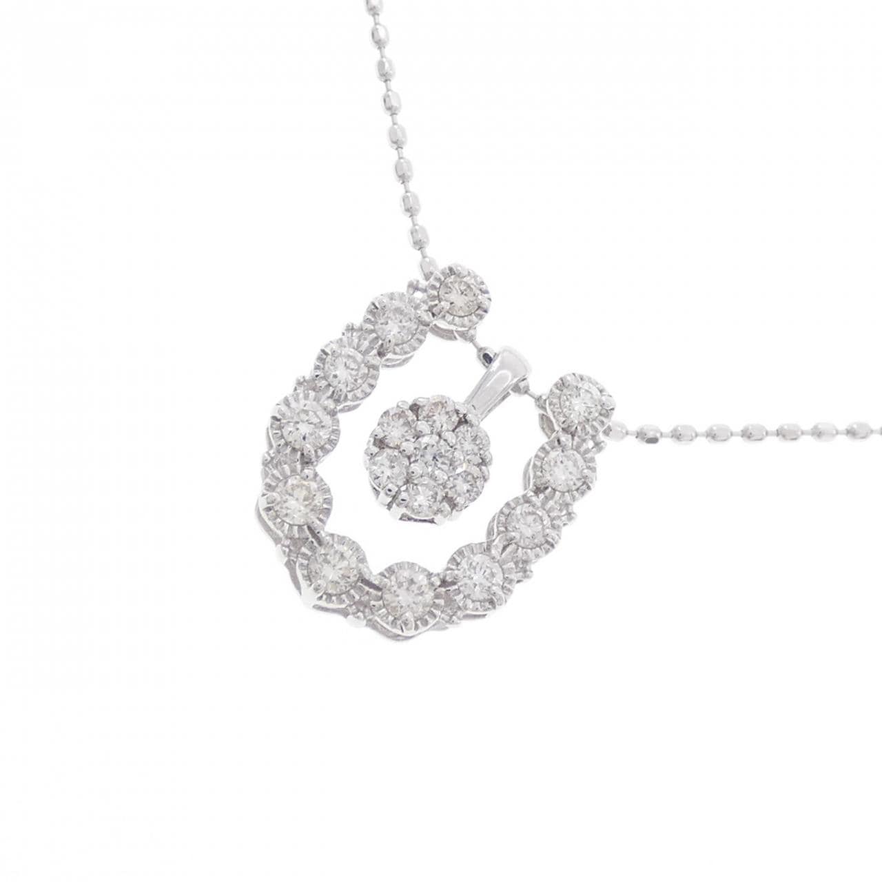 K18WG 2WAY Diamond Necklace 0.06CT