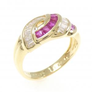 K18YG ルビー リング 0.80CT