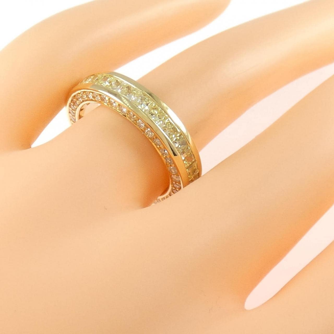 750YG フルエタニティ ダイヤモンド リング