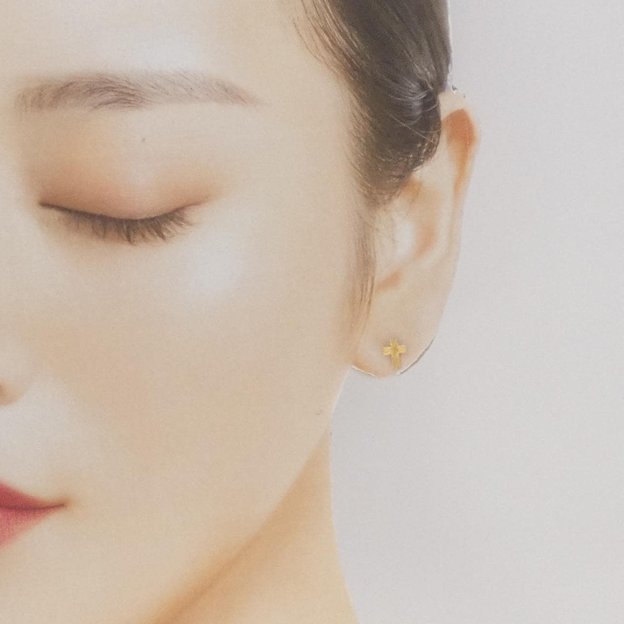 【新品】K18YG クロス ピアス