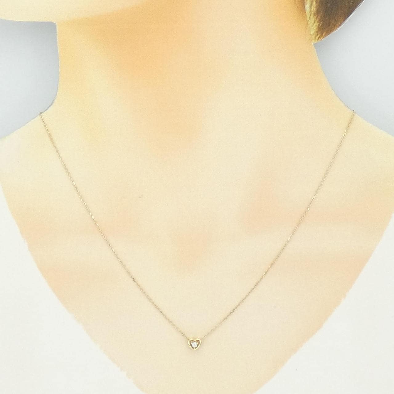 K10YG ハート ダイヤモンド ネックレス 0.02CT