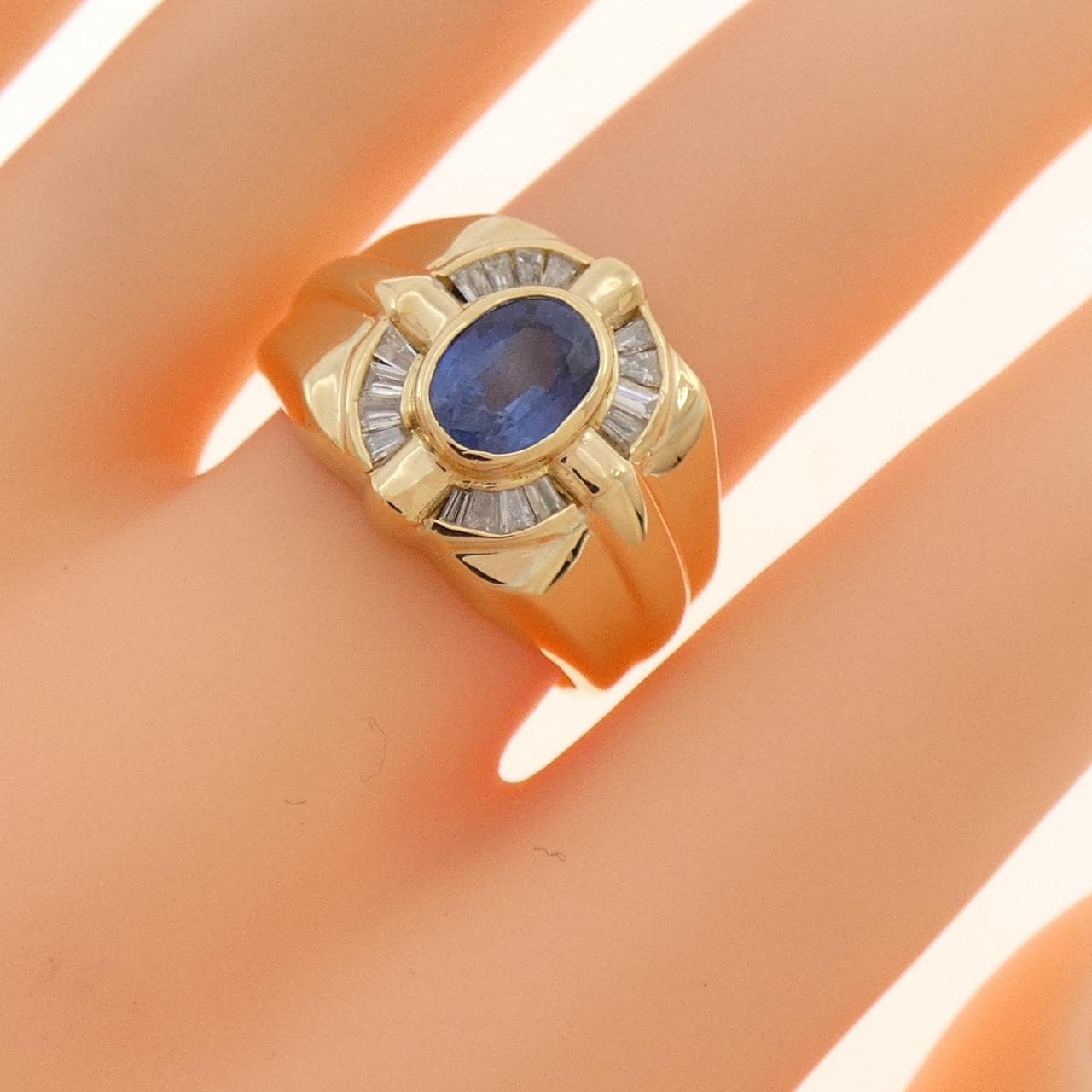 K18YG サファイヤ リング 1.27CT