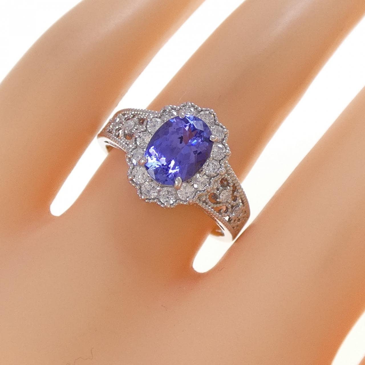 PT900坦桑石戒指 1.55克拉