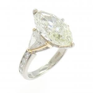 PT900/K18YG ダイヤモンド リング 4.06CT M I1 マーキスカット