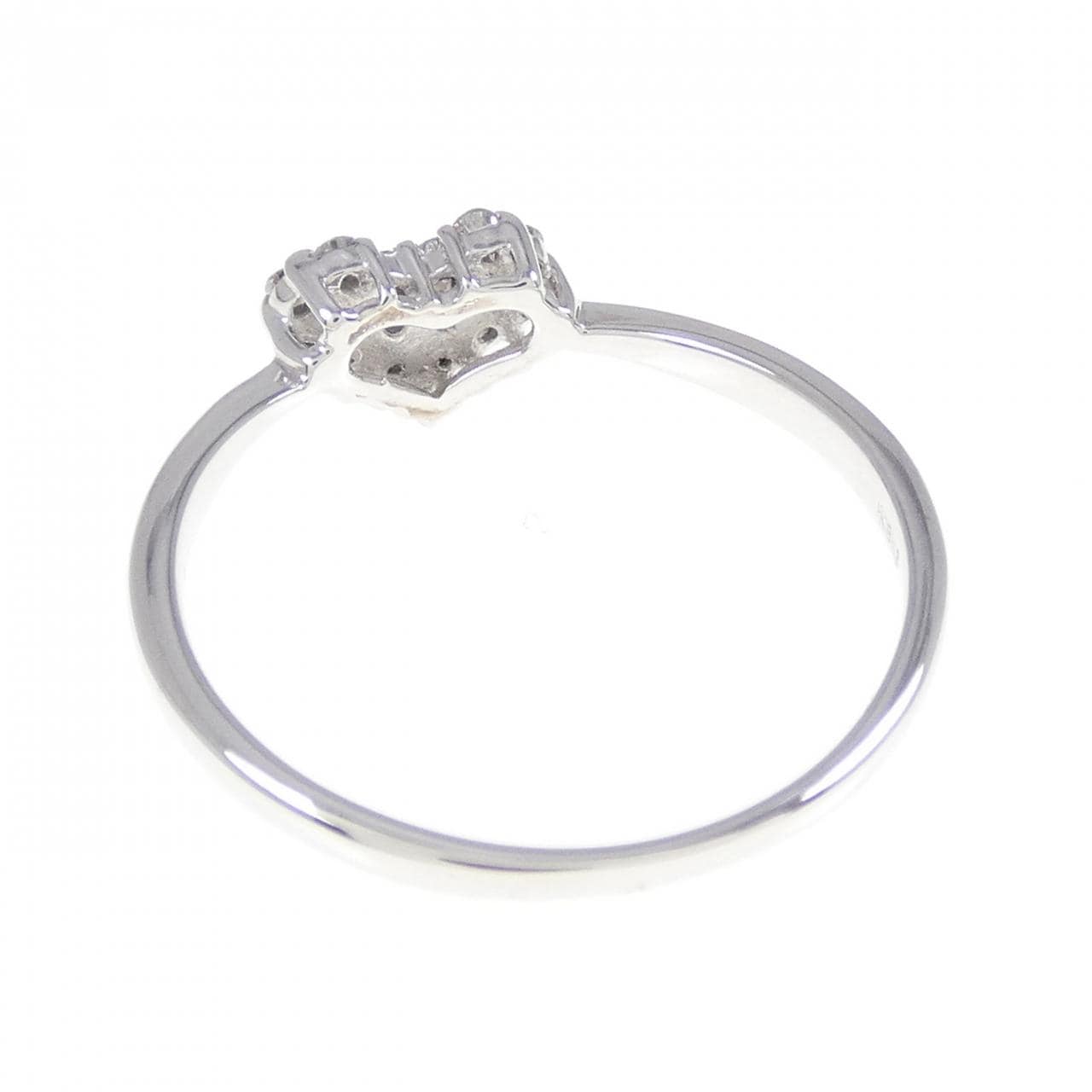K18WG ハート ダイヤモンド リング 0.14CT