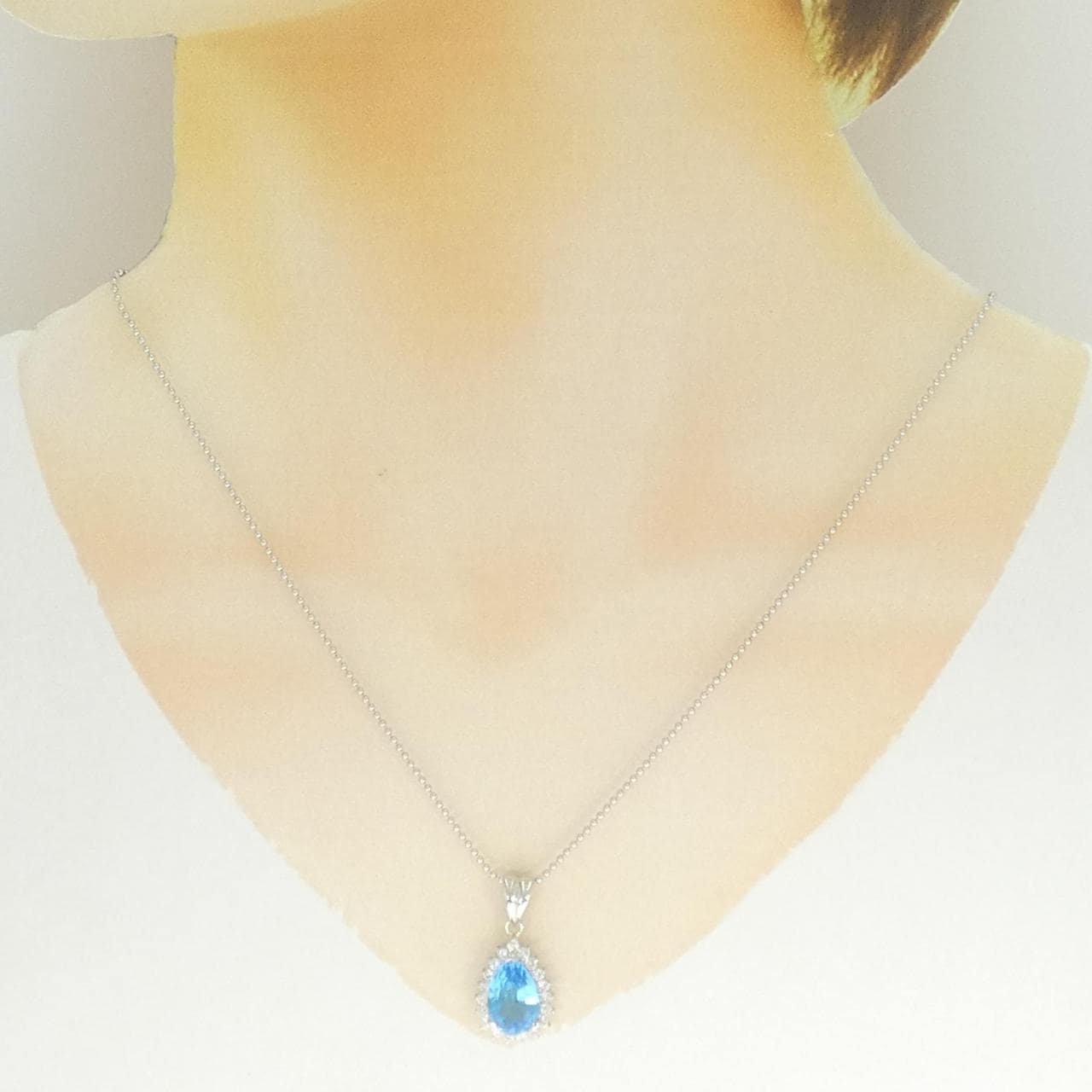 PT900/PT850 ブルートパーズ ネックレス 3.54CT