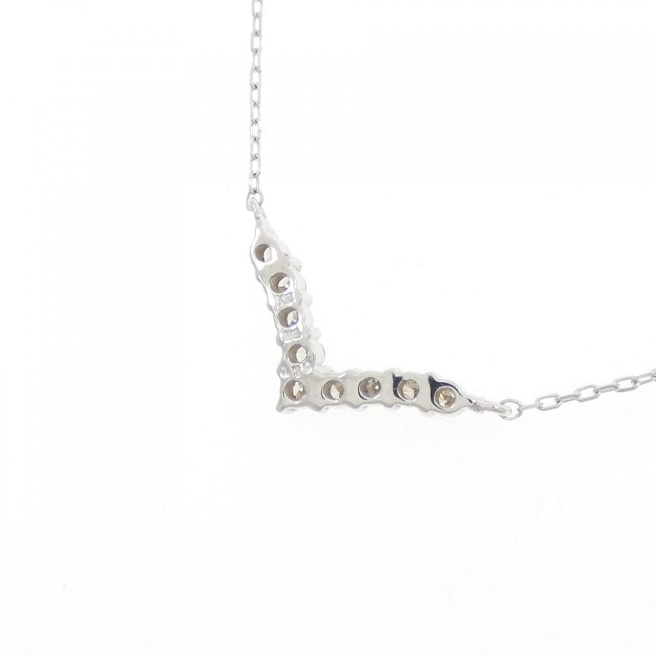 【新品】K18WG ダイヤモンド ネックレス 0.10CT