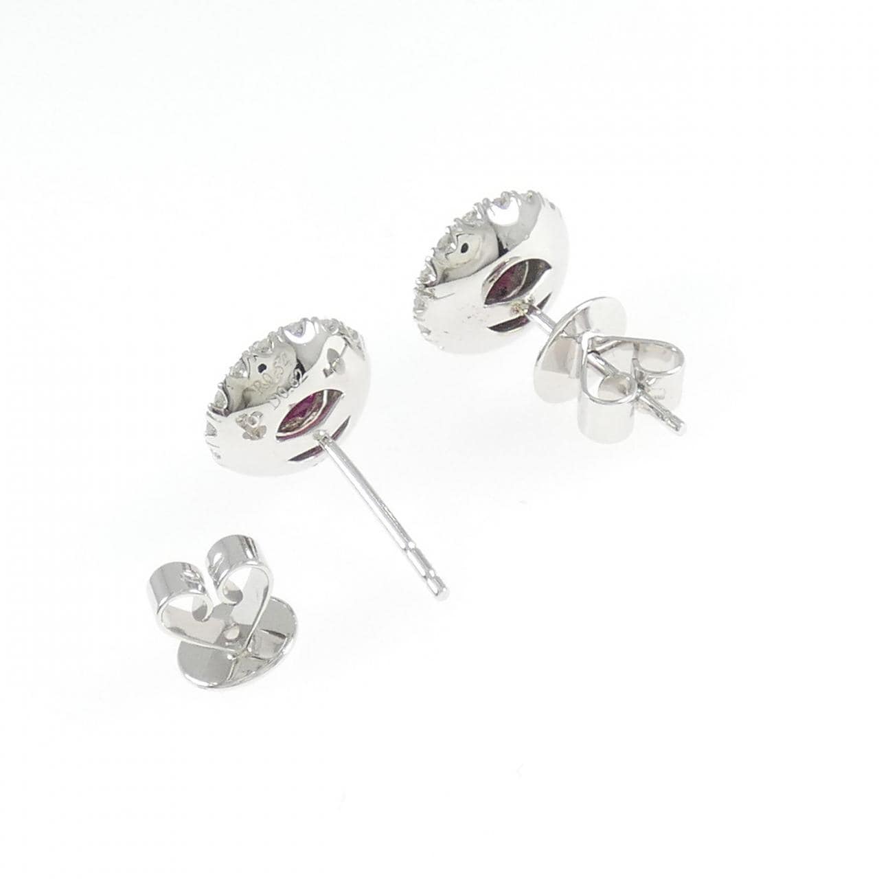 K18WG/750WG ルビー ピアス 0.54CT