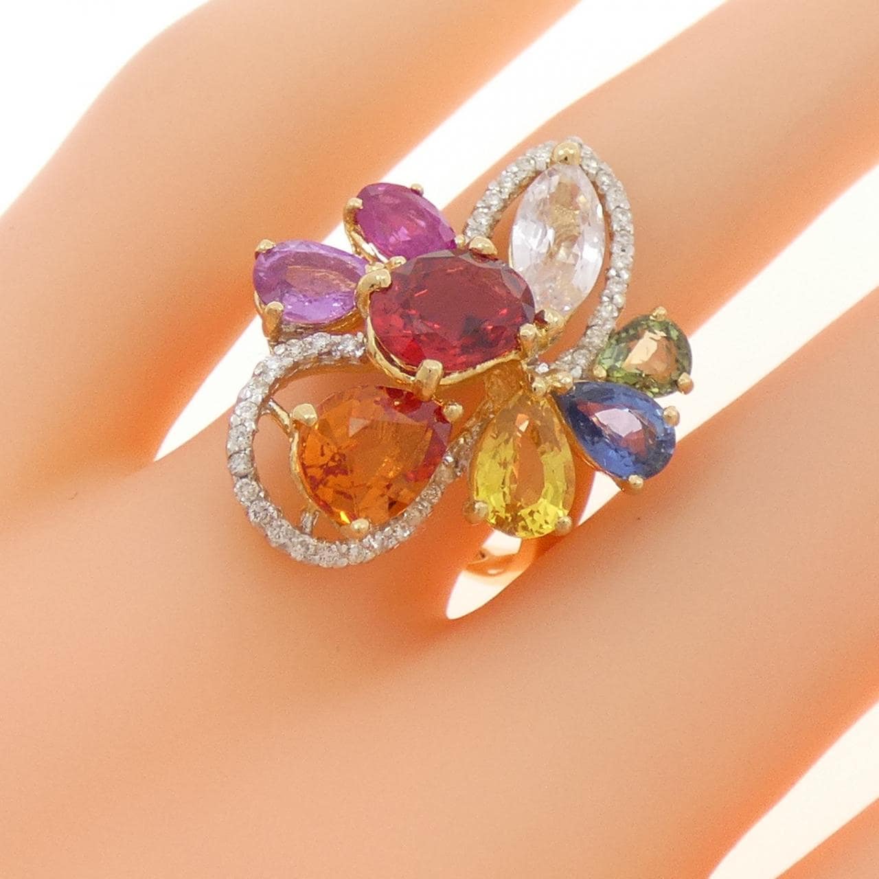 750YG/750WG カラーストーン リング