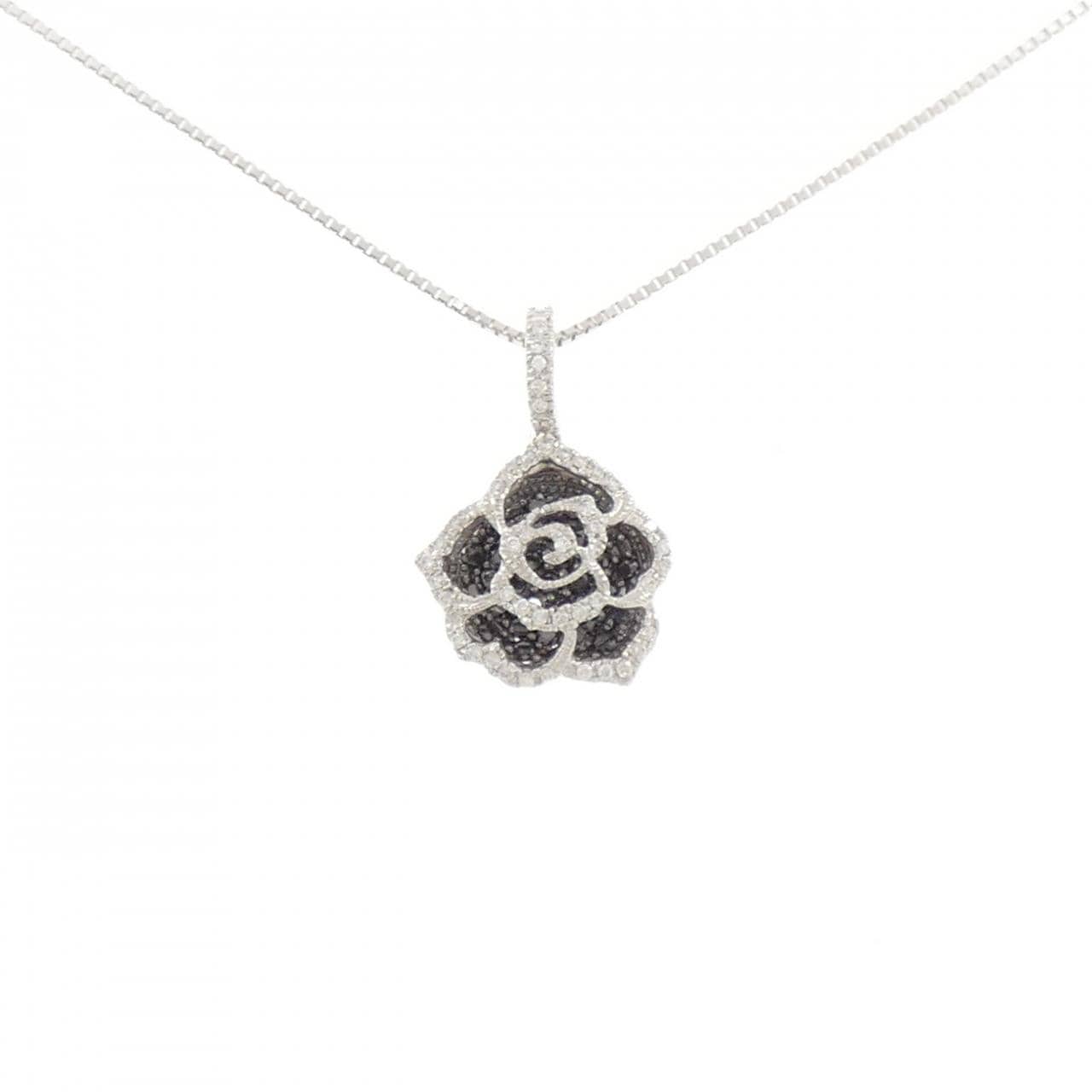 K18WG/K18BG ローズ ダイヤモンド ネックレス 0.50CT