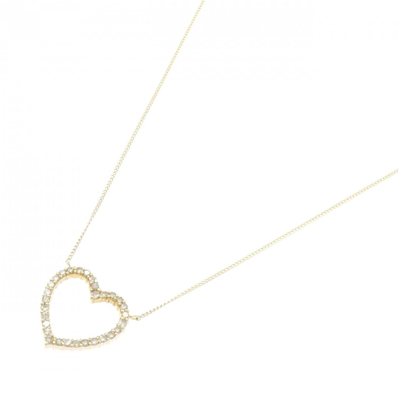 K18YG ハート ダイヤモンド ネックレス 0.52CT
