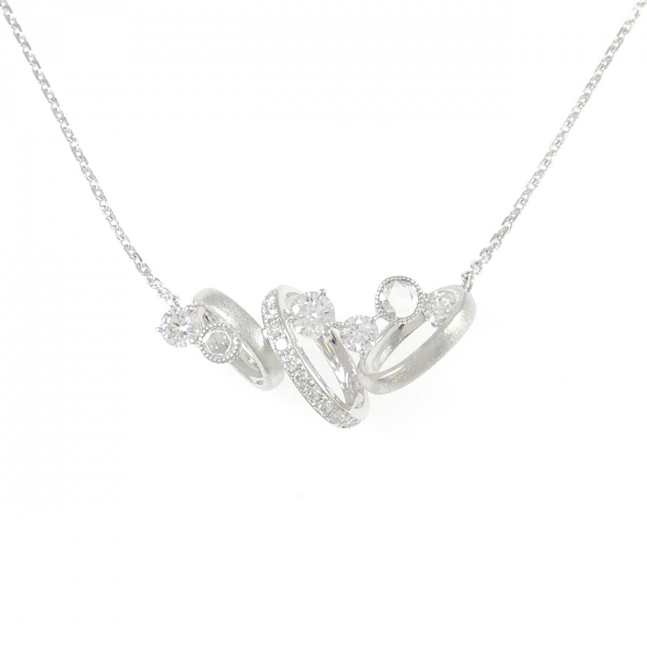 K18WG ダイヤモンド ネックレス 0.97CT