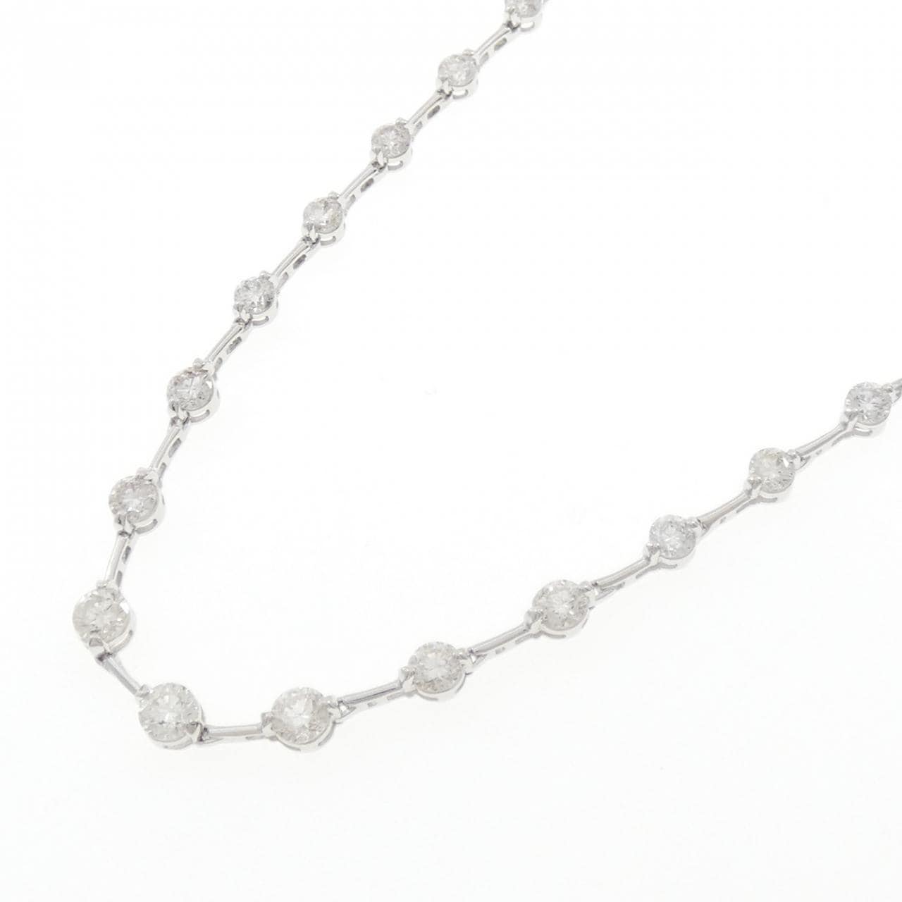 K18WG ダイヤモンド ネックレス 5.00CT