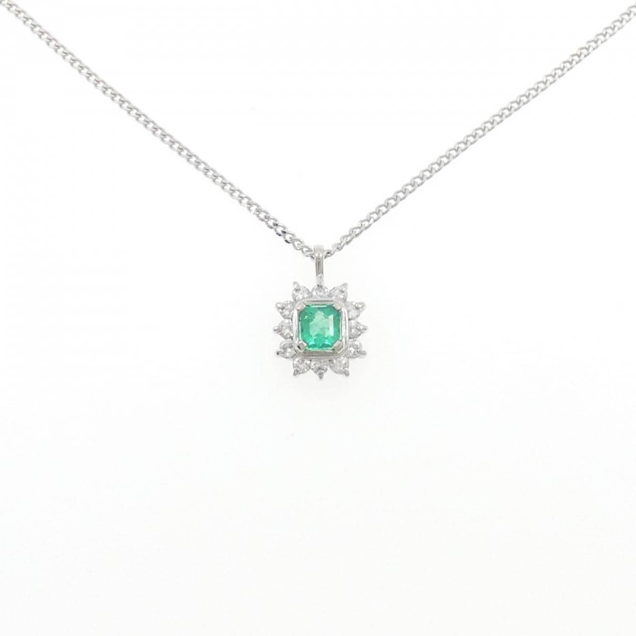 PT900/PT850 エメラルド ネックレス 0.30CT