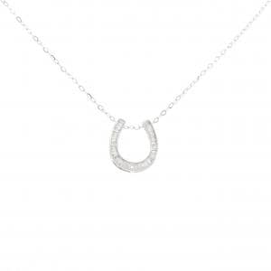 K18WG ホースシュー ダイヤモンド ネックレス 0.20CT