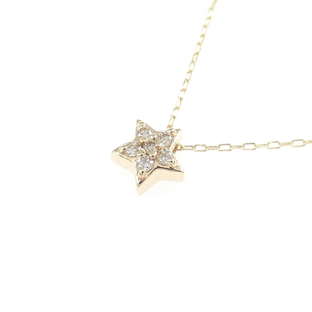 K10YG スター ダイヤモンド ネックレス 0.03CT