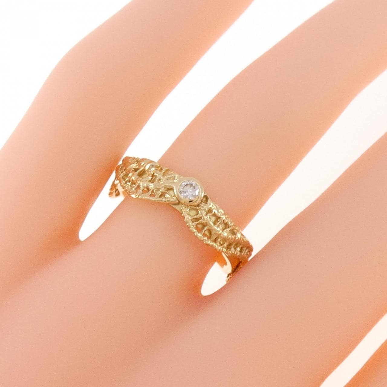 K18YG ダイヤモンド リング 0.08CT