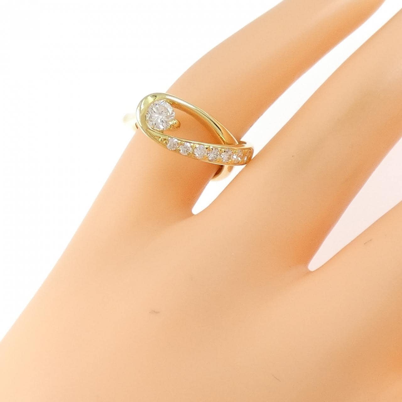 K18YG ダイヤモンド ピンキーリング 0.47CT