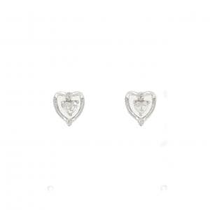 K18WG ハート ダイヤモンド ピアス 0.42CT