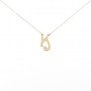 K18YG イニシャルK ダイヤモンド ネックレス 0.02CT