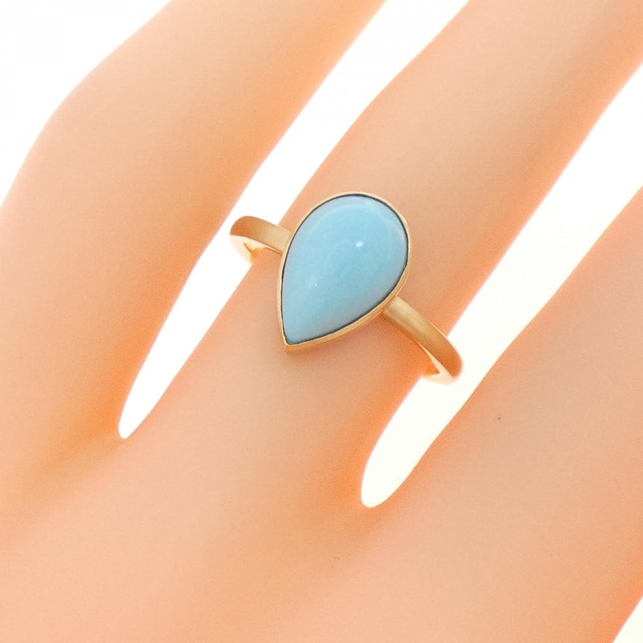 【新品】K18YG ターコイズ リング 2.44CT