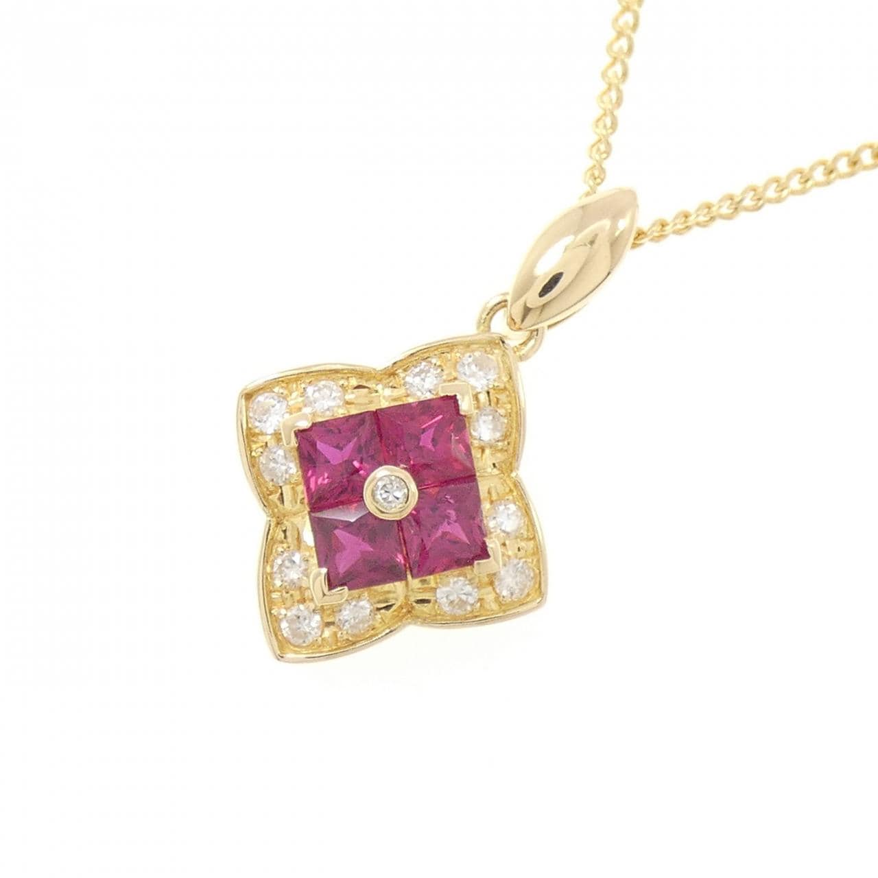 K18YG ルビー ネックレス 0.97CT