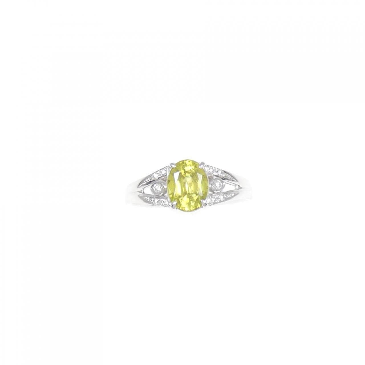 K18WG スフェーン リング 1.47CT