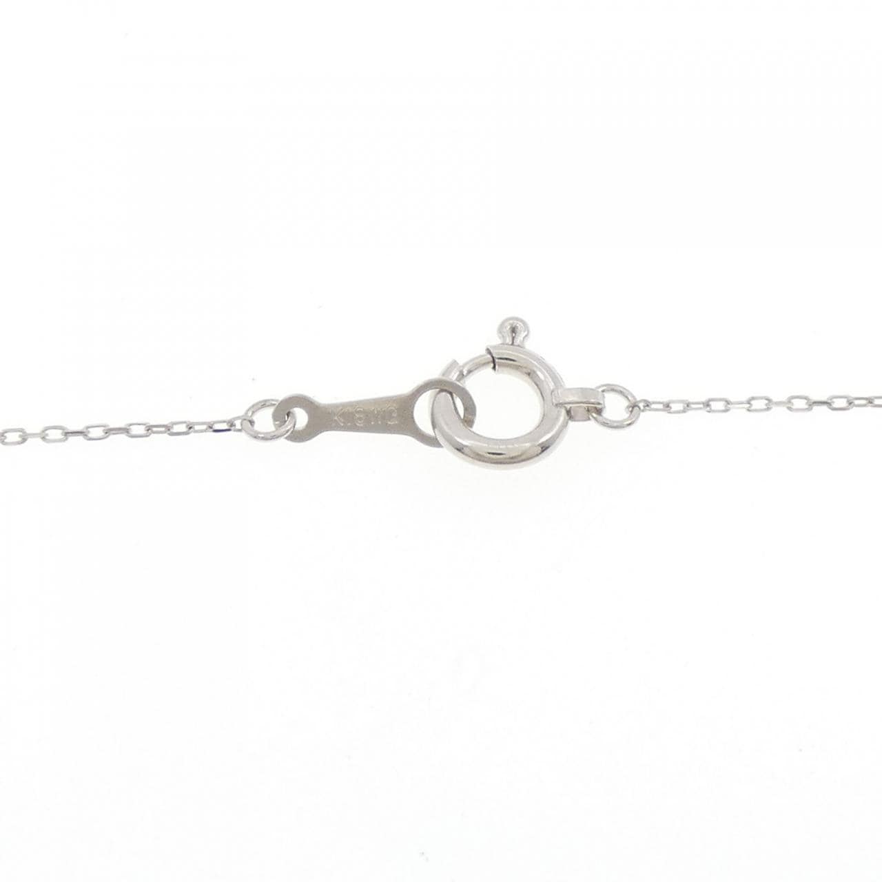 【新品】K18WG フラワー ダイヤモンド ネックレス 0.10CT