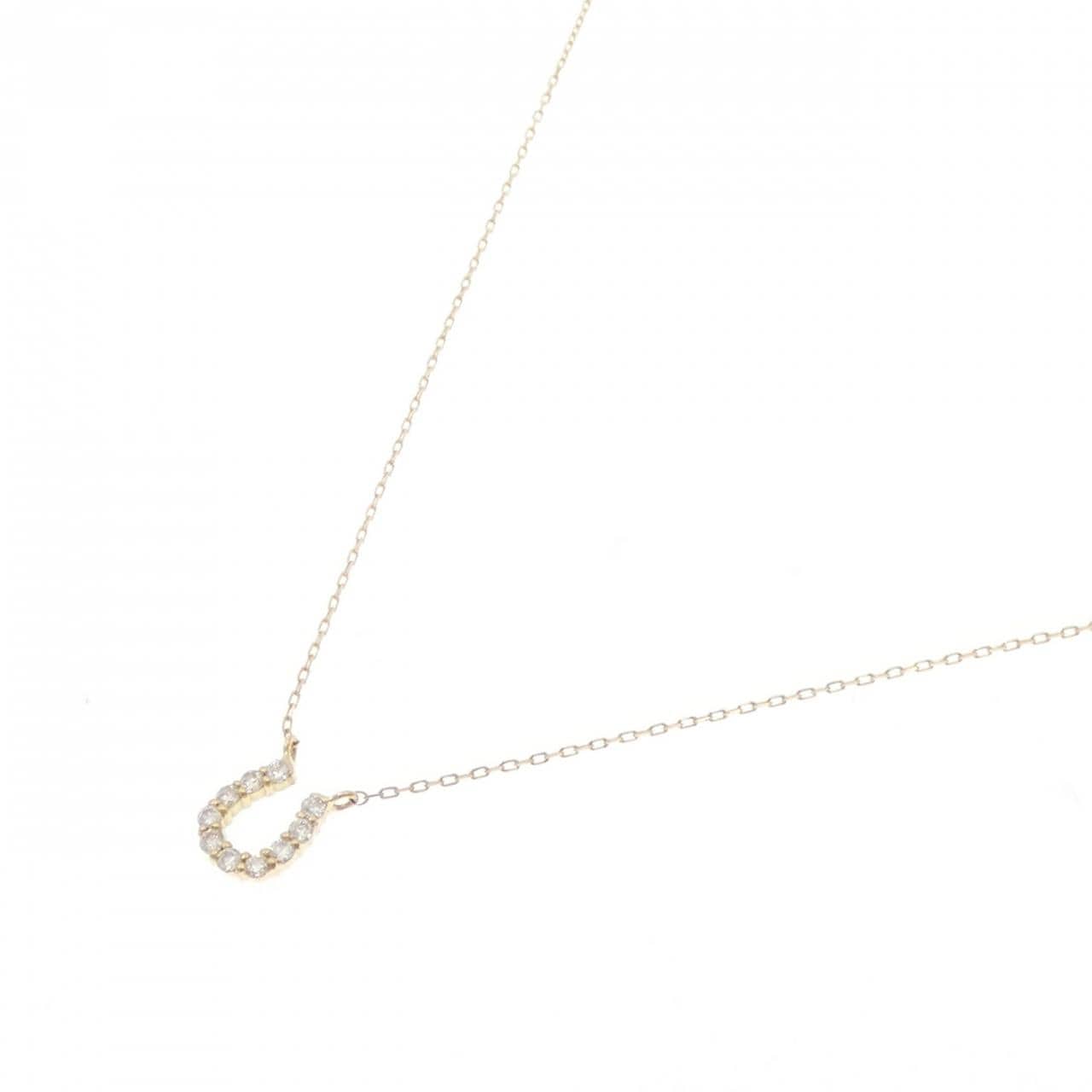 【新品】K18YG ホースシュー ダイヤモンド ネックレス 0.10CT