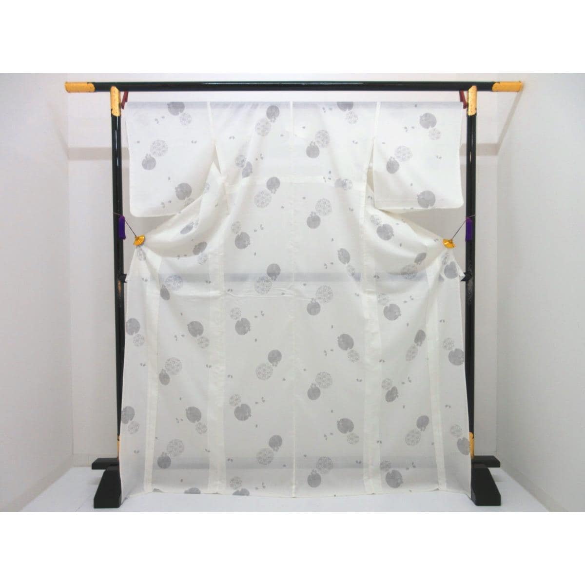 化繊　単衣　小紋　身幅Ｌ寸