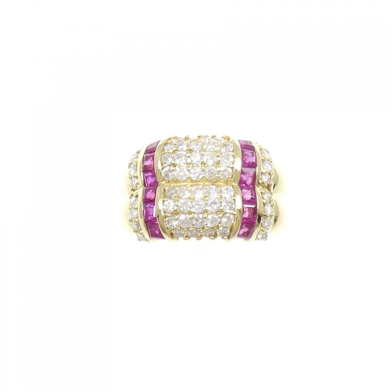 K18YG ルビー リング 0.90CT