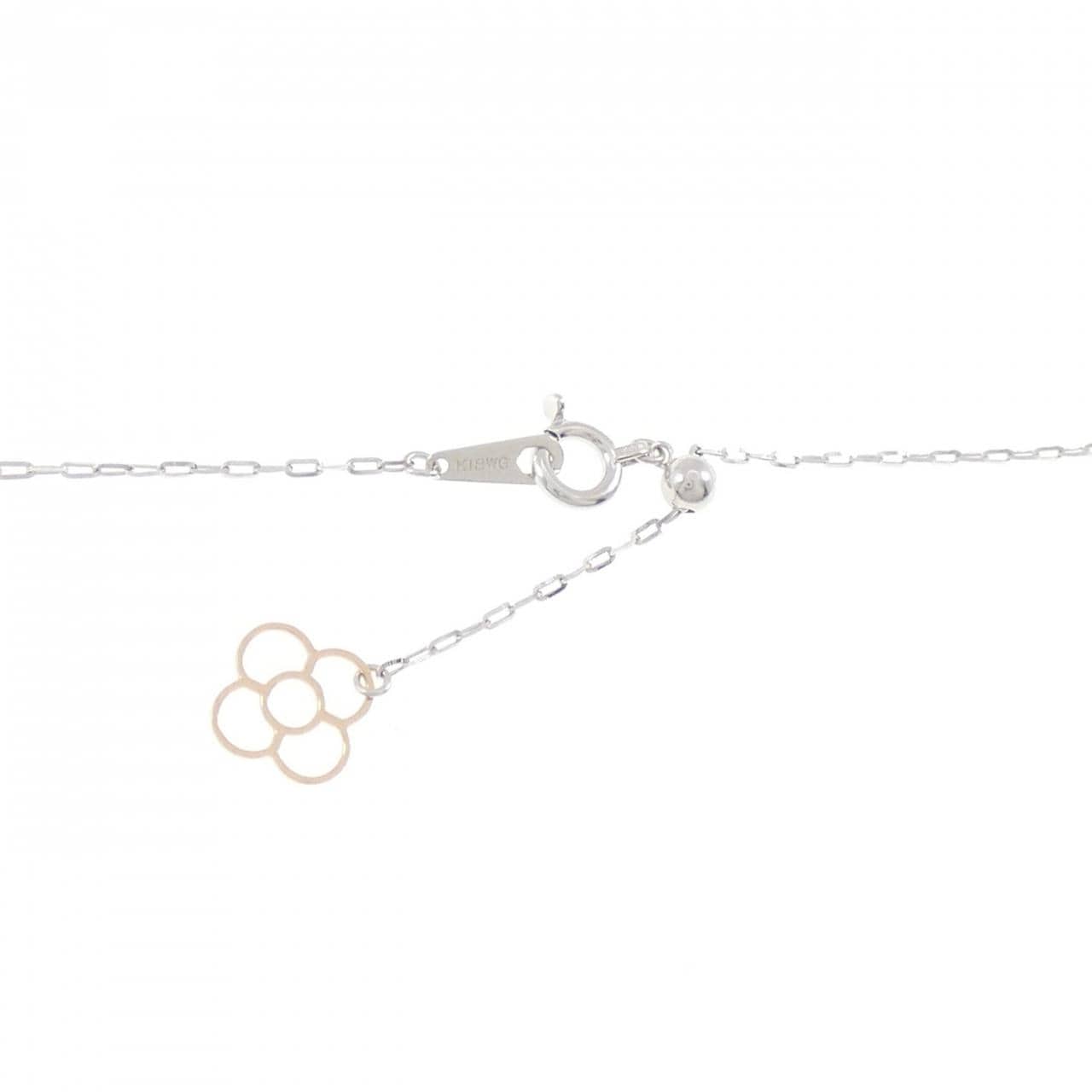K18WG/K18PG Flower Diamond Necklace 0.20CT