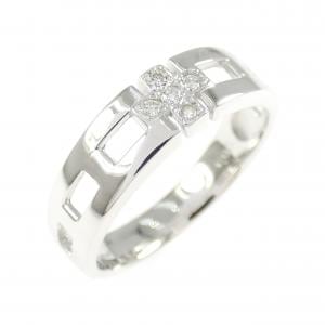 K18WG クロス ダイヤモンド リング 0.05CT